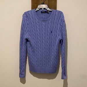 Polo by Ralph Lauren Women's Light Purple Cable Knit Sweater